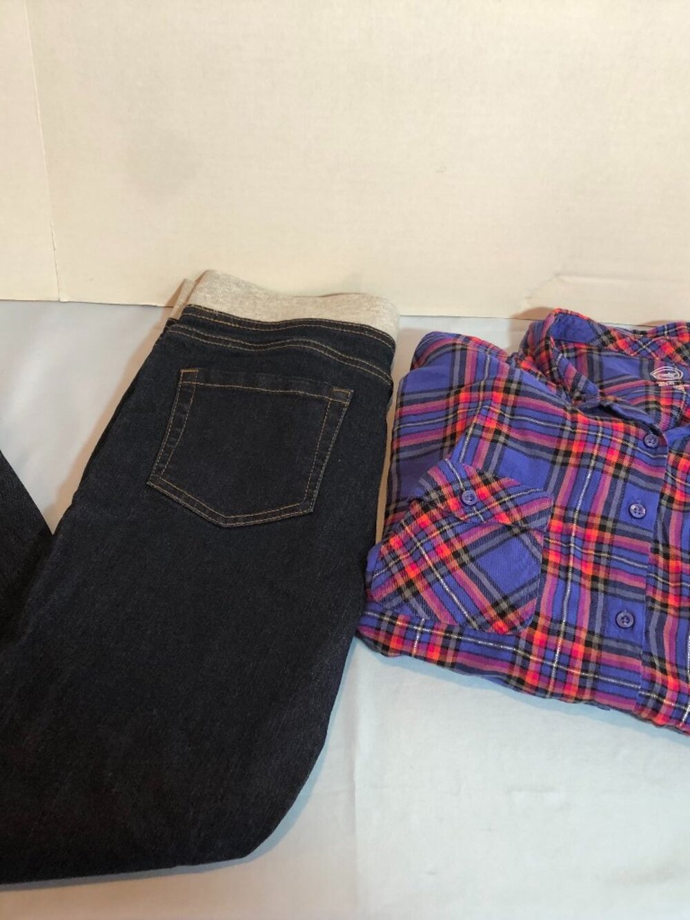 Wonder Nation XL Jeggings & XXL Plaid Long Sleeve Shirt Girls